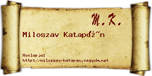 Miloszav Katapán névjegykártya